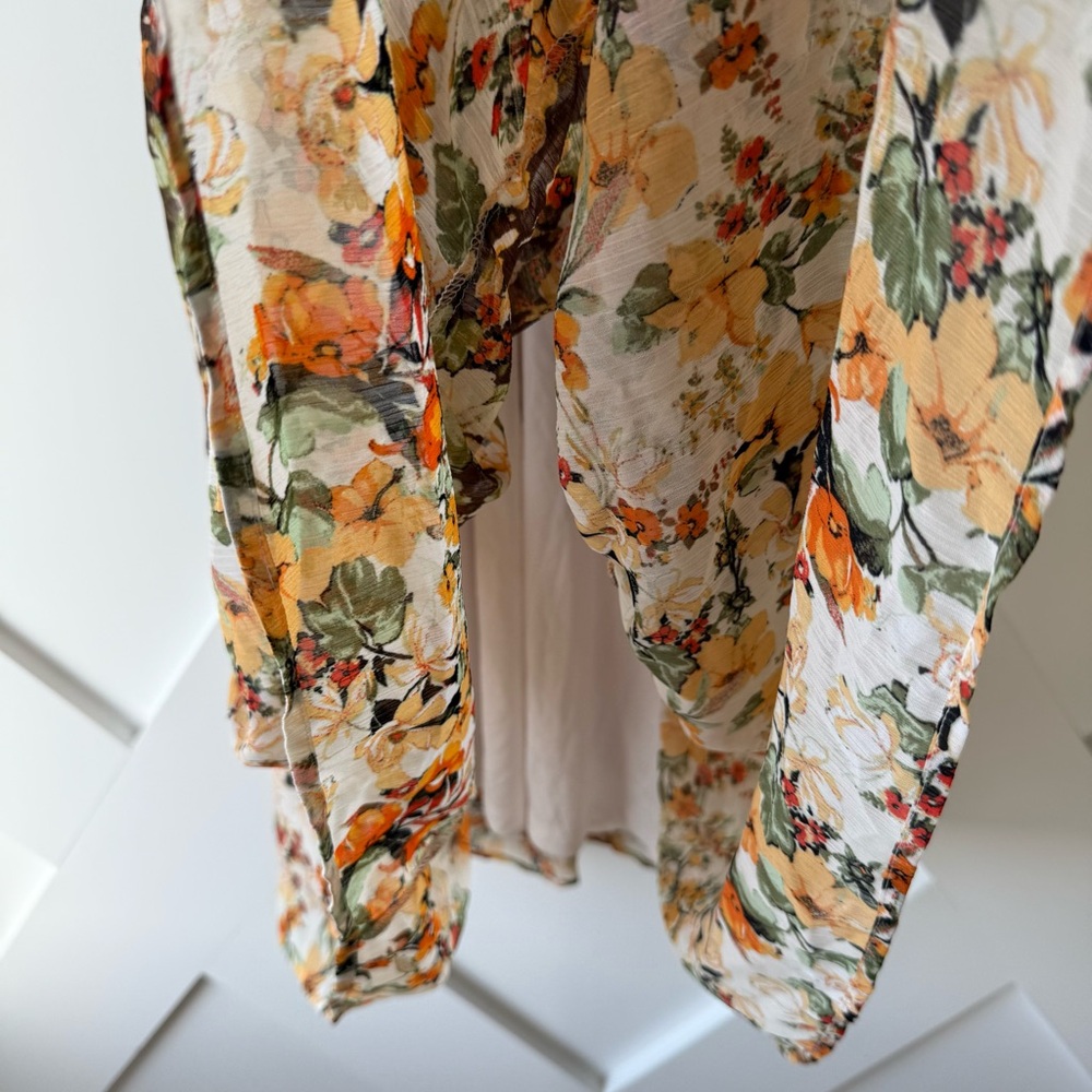 Anthropologie Fig and Flower Chiffon Floral Midi Dress - Picture 8 of 11